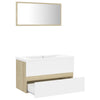 Stella Homewares Bathroom Furniture Set White and Sonoma Oak Engineered Wood
