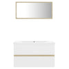 Stella Homewares Bathroom Furniture Set White and Sonoma Oak Engineered Wood