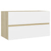 Stella Homewares Bathroom Furniture Set White and Sonoma Oak Engineered Wood