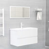 Stella Homewares Bathroom Furniture Set High Gloss White Engineered Wood