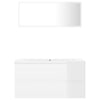 Stella Homewares Bathroom Furniture Set High Gloss White Engineered Wood