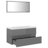 Stella Homewares Bathroom Furniture Set High Gloss Grey Engineered Wood