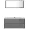 Stella Homewares Bathroom Furniture Set High Gloss Grey Engineered Wood