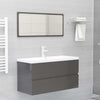 Stella Homewares Bathroom Furniture Set High Gloss Grey Engineered Wood