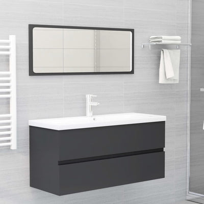 Stella Homewares Bathroom Furniture Set Grey Engineered Wood