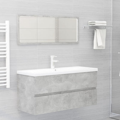 Stella Homewares Bathroom Furniture Set Concrete Grey Engineered Wood