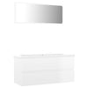 Stella Homewares Bathroom Furniture Set High Gloss White Engineered Wood