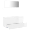 Stella Homewares Bathroom Furniture Set High Gloss White Engineered Wood