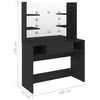 Stella Homewares Makeup Table with LED Lights 100x40x135 cm MDF Black