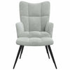 Stella Homewares Relaxing Chair with a Stool Light Grey Velvet