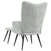 Stella Homewares Relaxing Chair with a Stool Light Grey Velvet