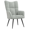 Stella Homewares Relaxing Chair with a Stool Light Grey Velvet