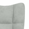 Stella Homewares Relaxing Chair with a Stool Light Grey Velvet