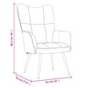Stella Homewares Relaxing Chair with a Stool Light Grey Velvet