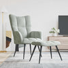 Stella Homewares Relaxing Chair with a Stool Light Grey Velvet