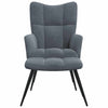 Stella Homewares Relaxing Chair with a Stool Dark Grey Velvet