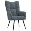 Stella Homewares Relaxing Chair with a Stool Dark Grey Velvet