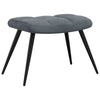 Stella Homewares Relaxing Chair with a Stool Dark Grey Velvet