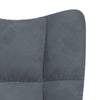 Stella Homewares Relaxing Chair with a Stool Dark Grey Velvet