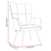 Stella Homewares Relaxing Chair with a Stool Dark Grey Velvet