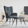 Stella Homewares Relaxing Chair with a Stool Dark Grey Velvet