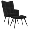 Stella Homewares Relaxing Chair with a Stool Black Velvet