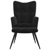 Stella Homewares Relaxing Chair with a Stool Black Velvet