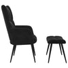 Stella Homewares Relaxing Chair with a Stool Black Velvet