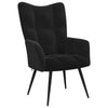 Stella Homewares Relaxing Chair with a Stool Black Velvet