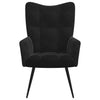 Stella Homewares Relaxing Chair with a Stool Black Velvet