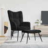 Stella Homewares Relaxing Chair with a Stool Black Velvet