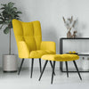 Stella Homewares Relaxing Chair with a Stool Mustard Yellow Velvet