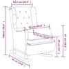 Stella Homewares Armchair with Solid Rubber Wood Rocking Legs Light Grey Fabric