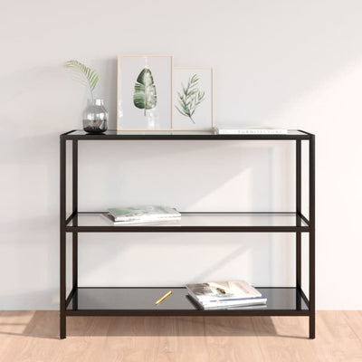 Stella Homewares Shelf Transparent and Black 100x36x90 cm Tempered Glass