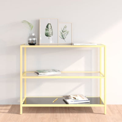 Stella Homewares Shelf Black and Transparent 100x36x90 cm Tempered Glass