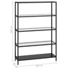 Stella Homewares Shelf Black and Transparent 100x36x168 cm Tempered Glass