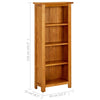 Stella Homewares 4-Tier Bookcase 45x22x110 cm Solid Oak Wood