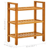 Stella Homewares Shoe Rack with 3 Shelves 50x27x60 cm Solid Oak Wood