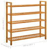Stella Homewares Shoe Rack with 5 Shelves 100x27x100 cm Solid Oak Wood