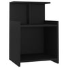 Stella Homewares Bed Cabinets 2 pcs Black 40x35x60 cm Engineered Wood