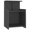 Stella Homewares Bed Cabinets 2 pcs Grey 40x35x60 cm Engineered Wood