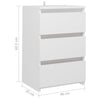 Stella Homewares Bed Cabinet White 40x35x62.5 cm Engineered Wood