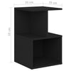 Stella Homewares Bedside Cabinets 2 pcs Black 35x35x55 cm Engineered Wood