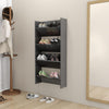 Stella Homewares Wall Shoe Cabinets 2 pcs High Gloss Grey 60x18x60 cm Engineered Wood