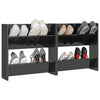 Stella Homewares Wall Shoe Cabinets 2 pcs High Gloss Grey 60x18x60 cm Engineered Wood