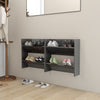 Stella Homewares Wall Shoe Cabinets 2 pcs High Gloss Grey 60x18x60 cm Engineered Wood