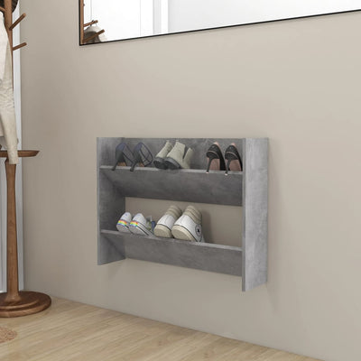 Stella Homewares Wall Shoe Cabinet Concrete Grey 80x18x60 cm Engineered Wood