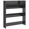 Stella Homewares Wall Shoe Cabinet High Gloss Grey 80x18x90 cm Engineered Wood