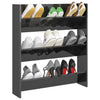 Stella Homewares Wall Shoe Cabinet High Gloss Grey 80x18x90 cm Engineered Wood