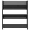 Stella Homewares Wall Shoe Cabinet High Gloss Grey 80x18x90 cm Engineered Wood